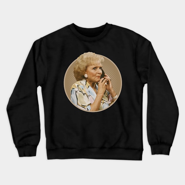 Betty white On Phone Crewneck Sweatshirt by sepatubau77